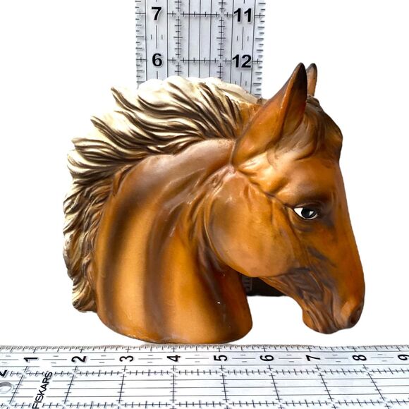 Inarco, Japan, Horse Head Planter, Vase. E-6560 Brown Palomino Equestrian Decor - Picture 3 of 10